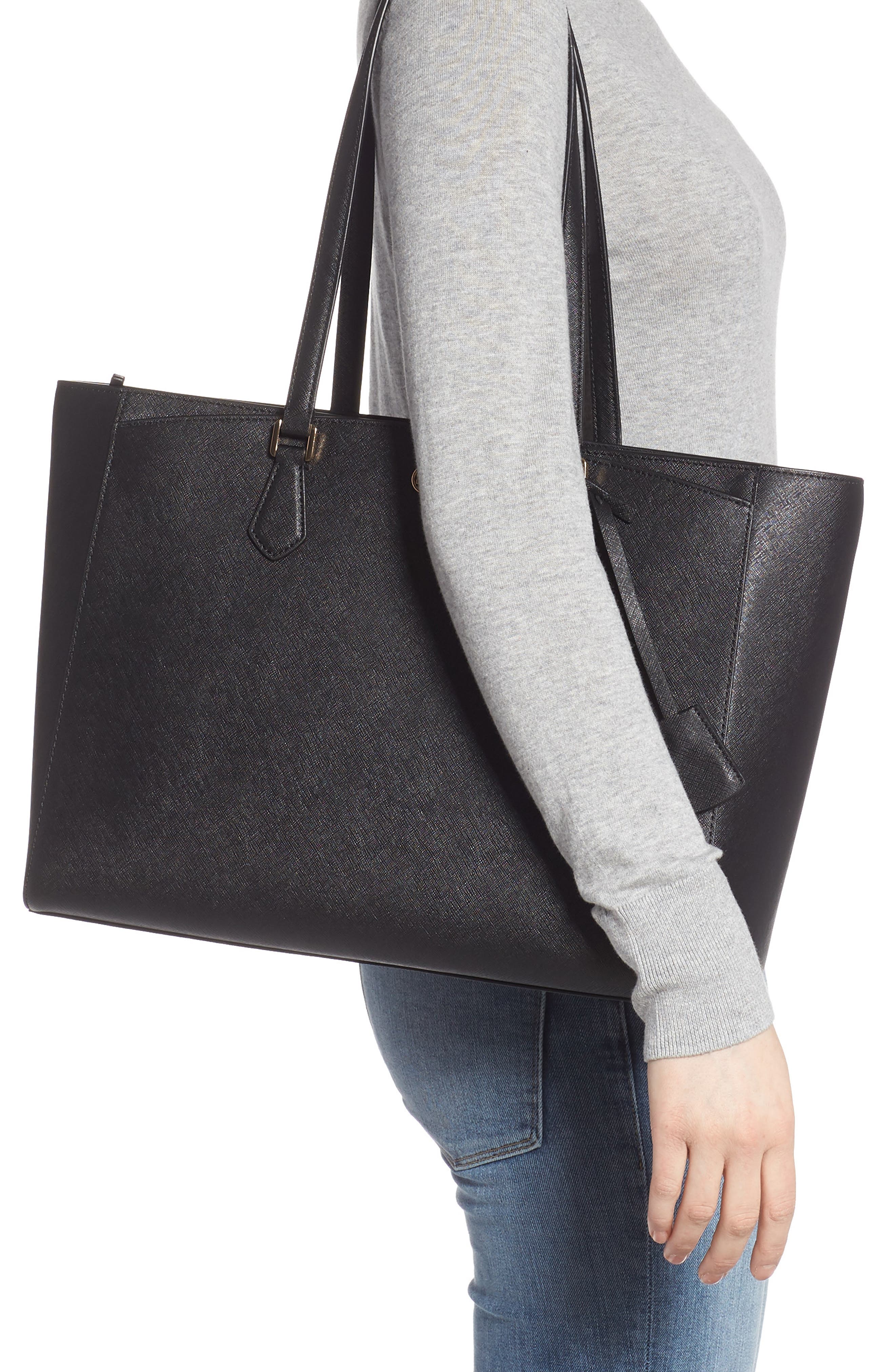 Tory Burch Robinson Saffiano Leather Tote, Alternate, color, 