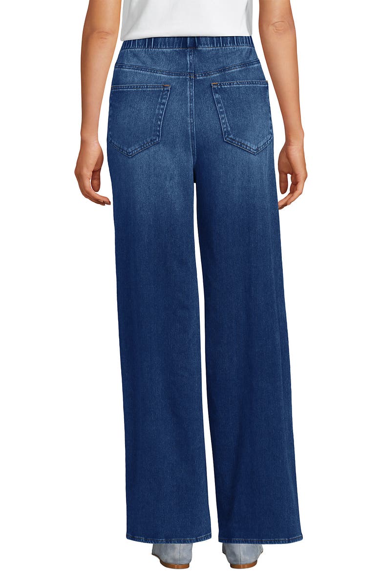 Lands' End Starfish Denim High Rise Wide Leg Jeans, Alternate, color, Indigo Tide Blue