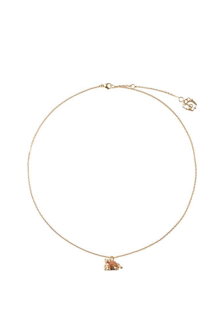 Fox Charm Necklace, Main, color, Gold/red/silver/clear
