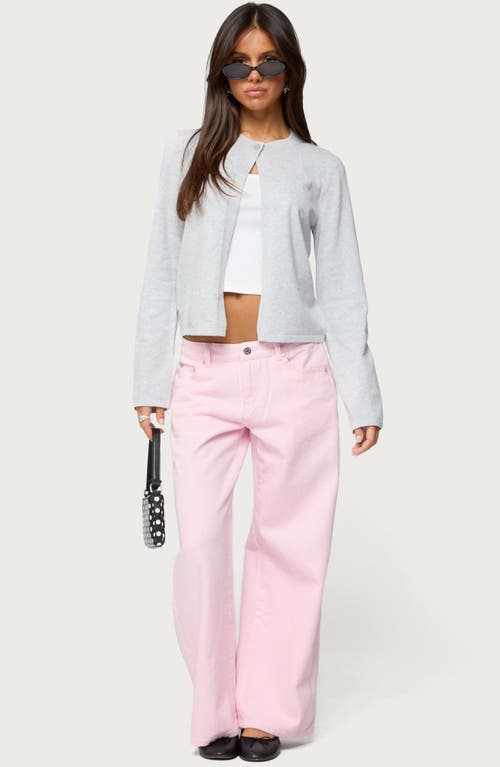 Edikted Roman Slouchy Low Rise Wide Leg Jeans In Pink