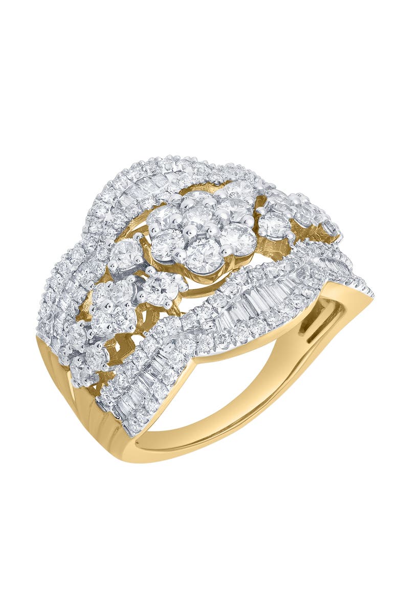 Mariselle 2.00 Cts Natural Diamond Cluster 14K Gold Ring, Alternate, color, 14K Yellow Gold
