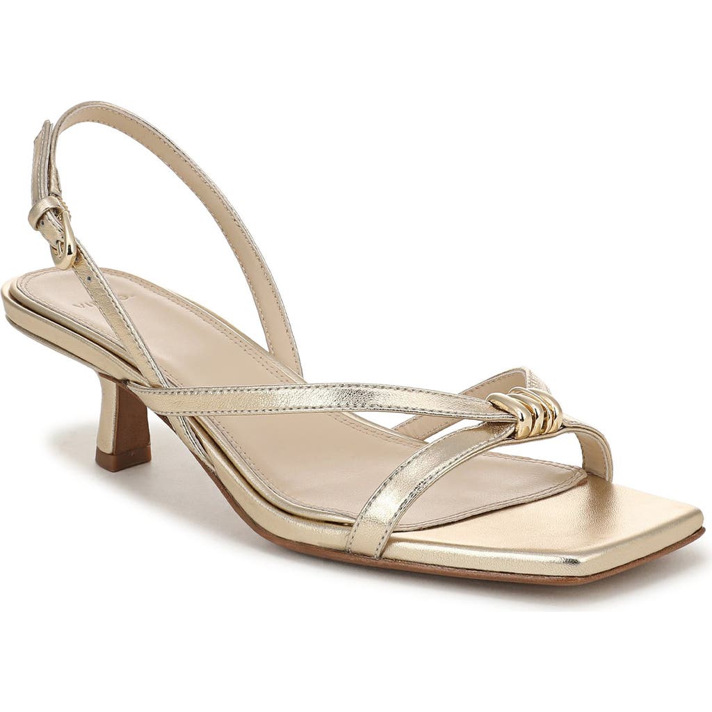 Vince Tali Slingback Kitten Heel Sandal in Champagne at Nordstrom Rack, Size 8.5