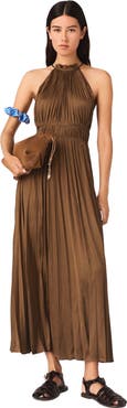 maje Pleated maxi dress