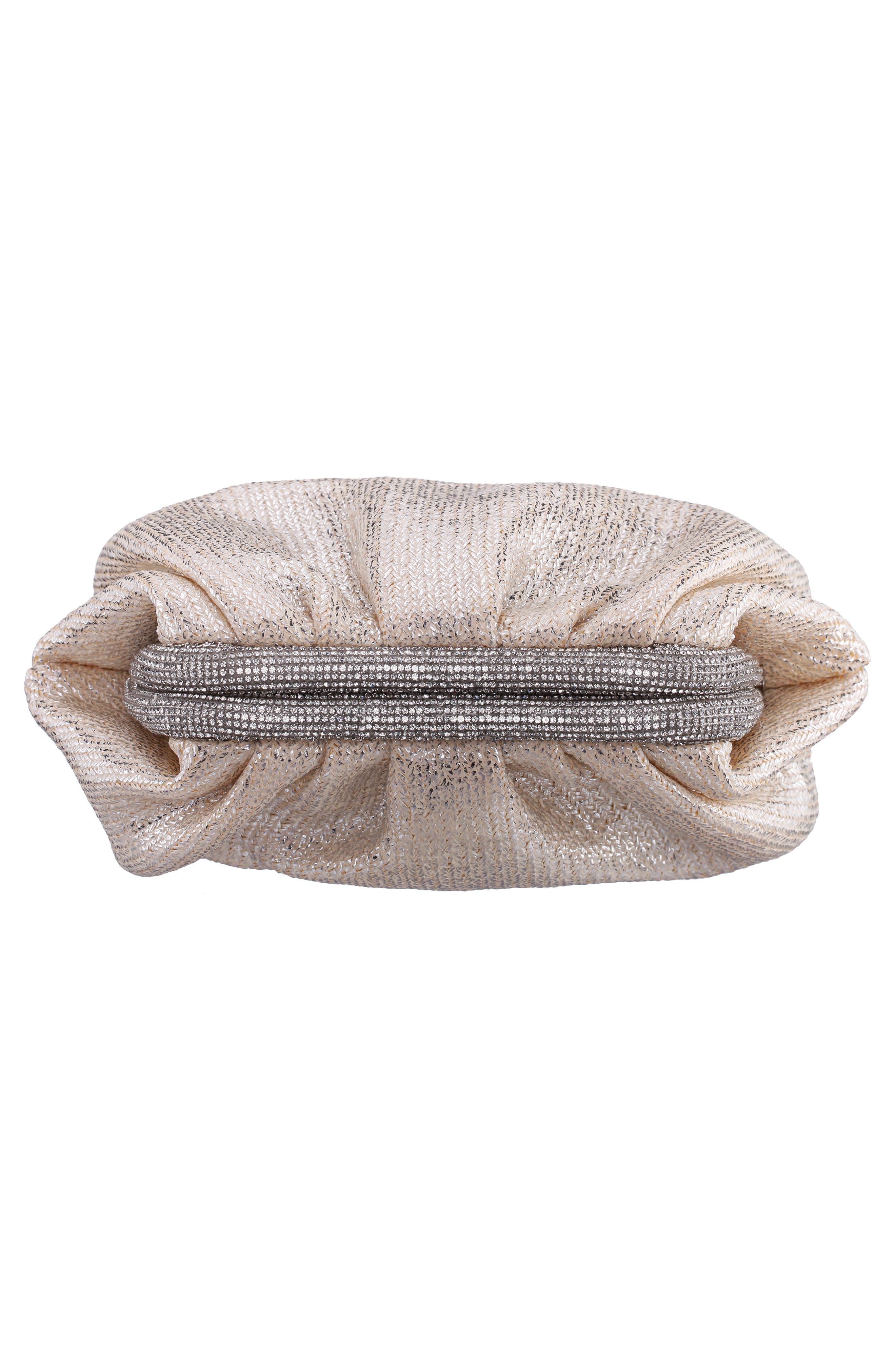 Nina Zayla Frame Clutch, Alternate, color, Silver