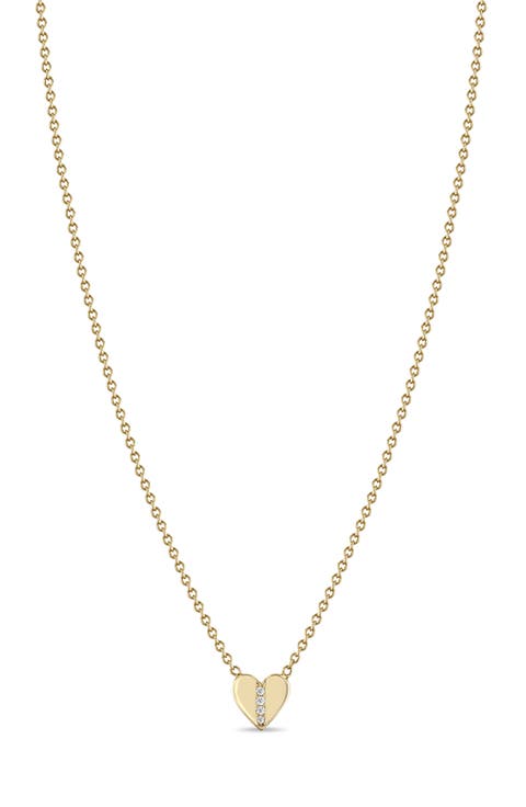 Midi Bitty Diamond Heart Necklace