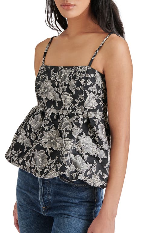 Steve Madden Women's Bodi Floral Brocade Peplum Top In Black