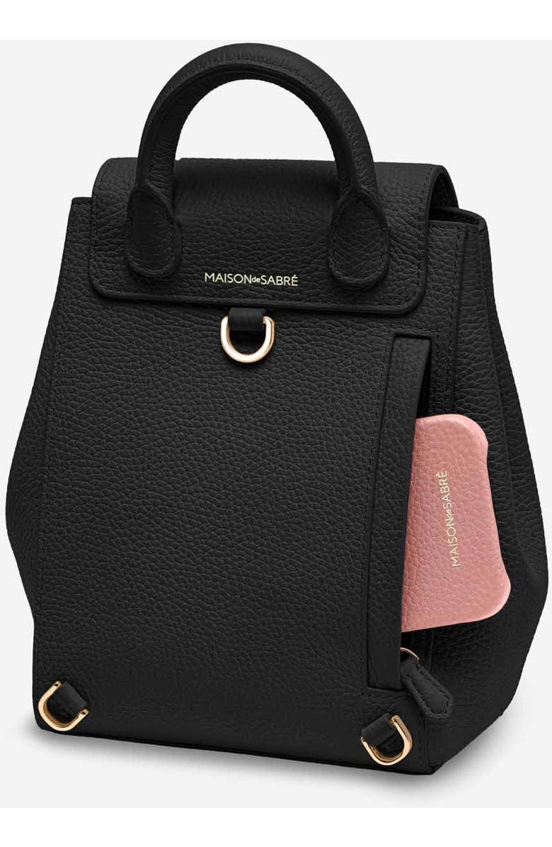 MAISON de SABRÉ Mini Soft Leather Backpack, Alternate, color, Black Caviar