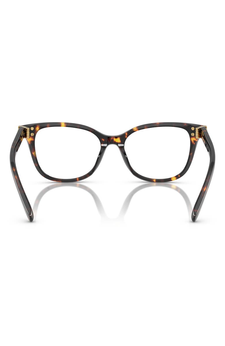 Tory Burch 53mm Square Optical Glasses, Alternate, color, Brown Tort
