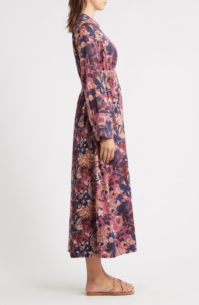 Cleobella Tharini Long Sleeve Midi Dress, Alternate, color, Bergamo Print
