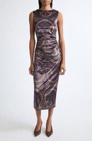 Veronica Beard Charissa Ruched Sleeveless Dress