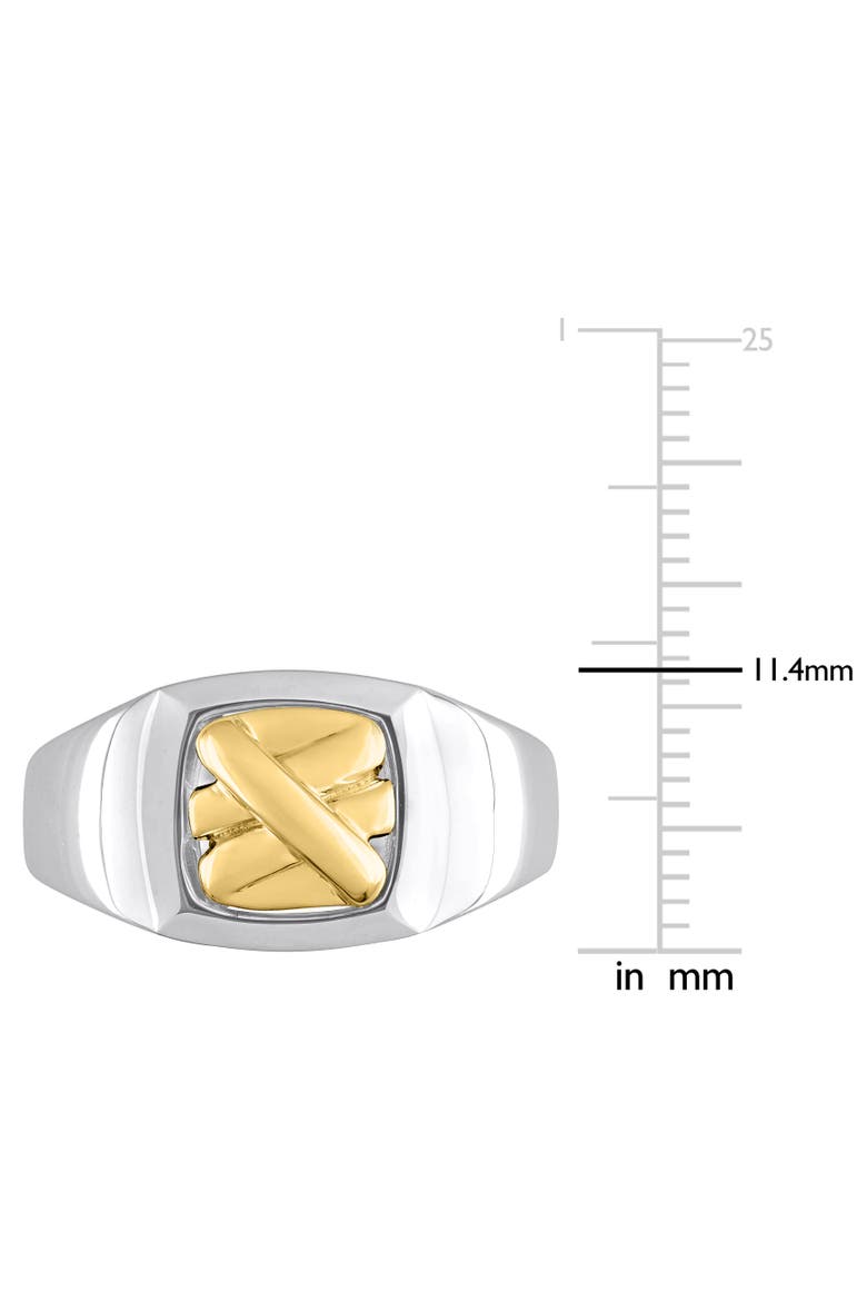 Crossover Motif Signet Ring 14k Gold, Alternate, color, Two-Tone Gold