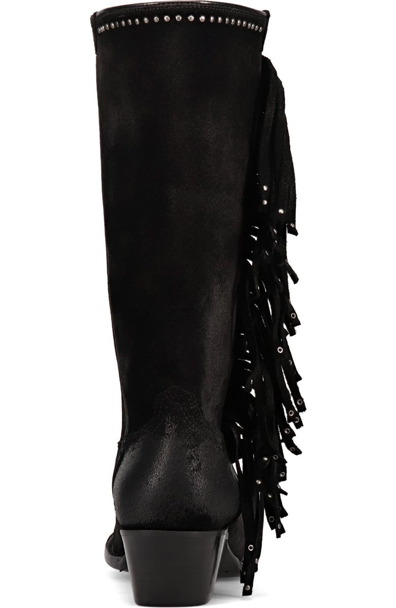 Frye Sacha Fringe Knee High Boot, Alternate, color, Black