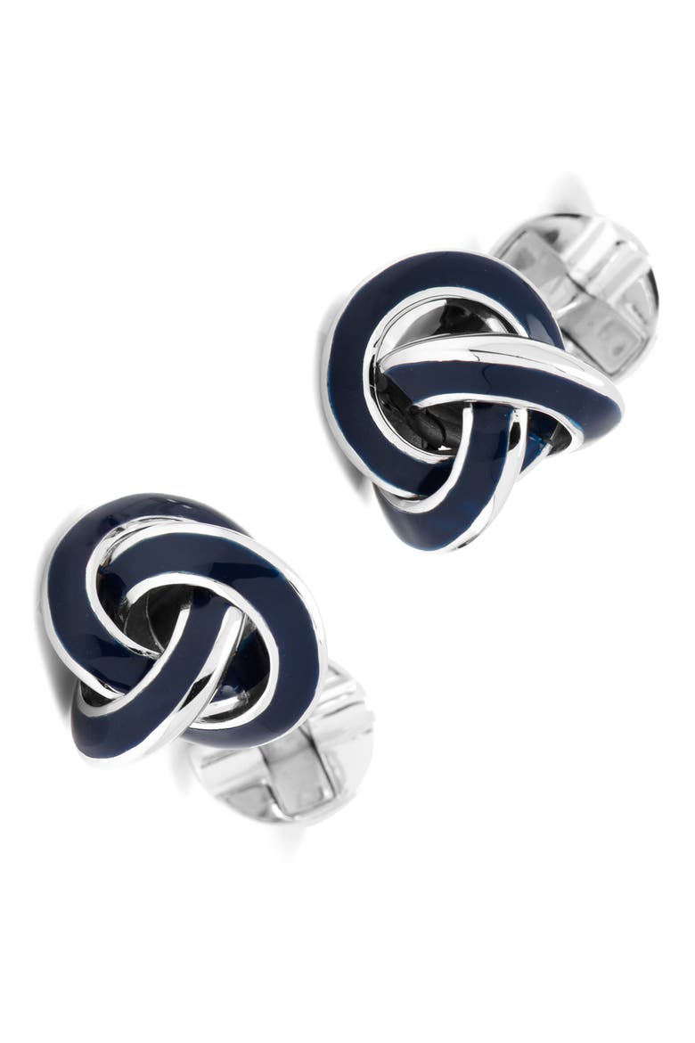 Love Knot Cuff Links, Main, color, NAVY