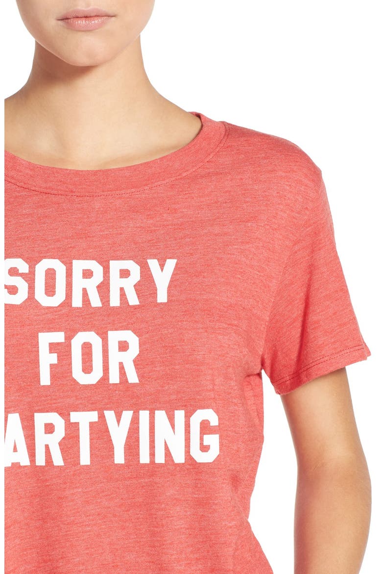 'Sorry for Partying' Graphic Tee, Alternate, color, HEATHER RED