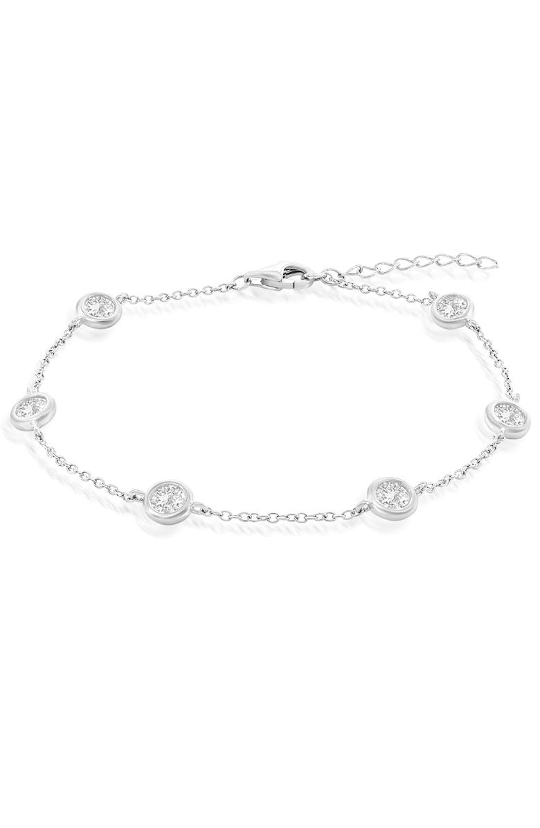 Donatello Gian Sterling Silver Crystal Bracelet, Alternate, color, Silver