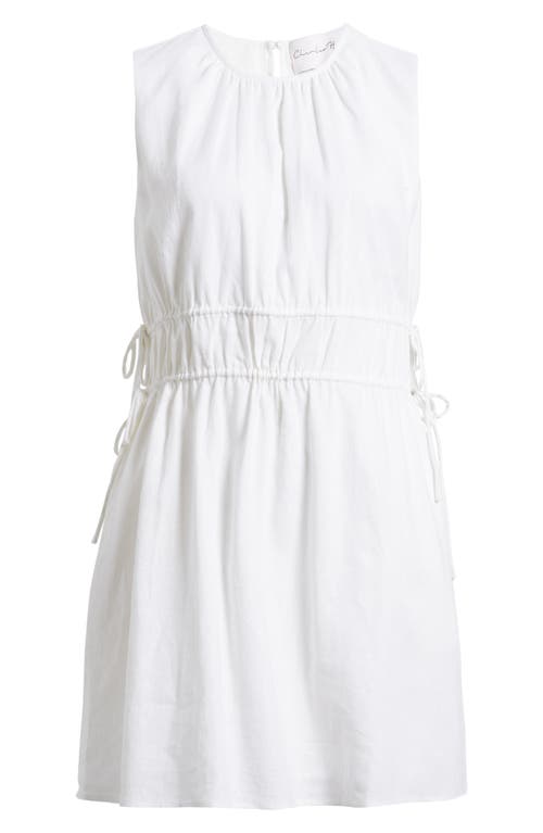 Charles Henry Drawstring Waist Linen Blend Minidress