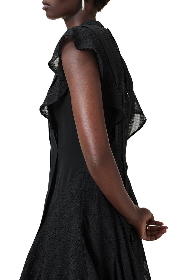 Fleur Texture Dress, Alternate, color, BLACK