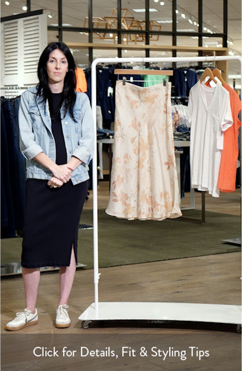 Floral A-Line Midi Skirt, sales video thumbnail