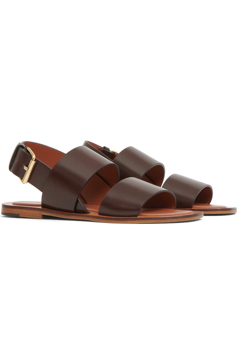 Mansur Gavriel Double Strap Slingback Sandal, Main, color, Chocolate
