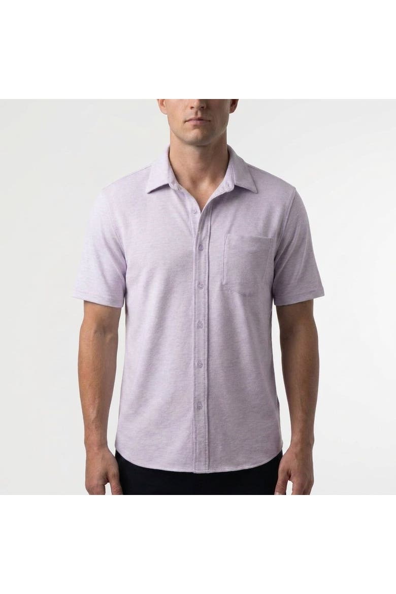 Tony Pique Knit Shirt, Main, color, Purple Heather
