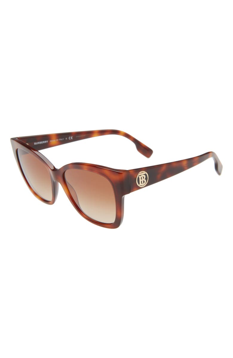Burberry Havana 54mm Square Sunglasses, Alternate, color, Light Havana/ Brown Gradient