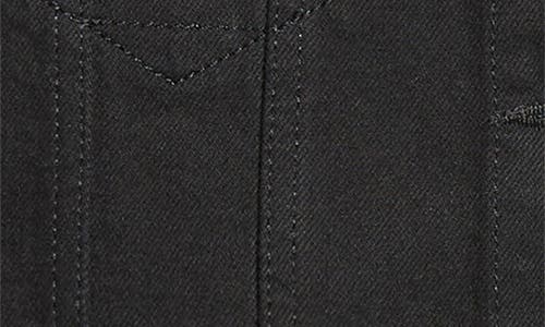 Shop Alaïa Crop Hooded Denim Jacket In Noir Alaia