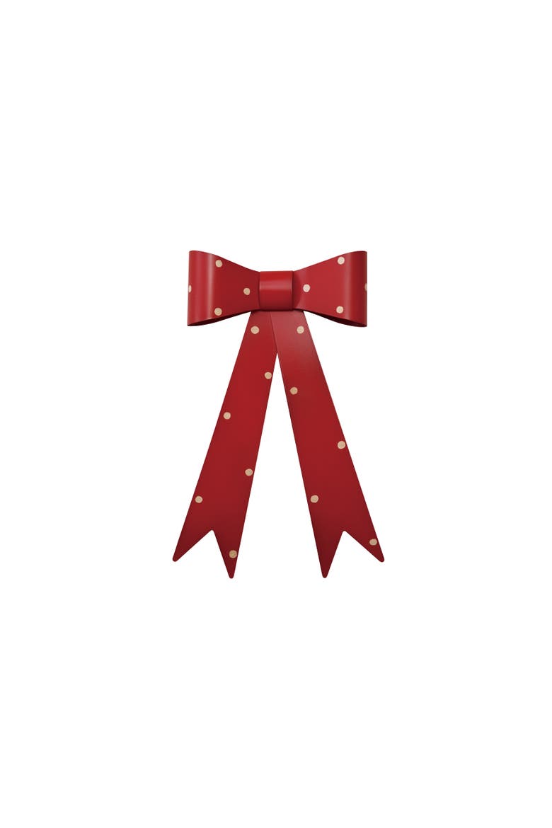 Metal Bow Wall Décor with Polka Dots, Red & Cream Color, Main, color, Red & Cream