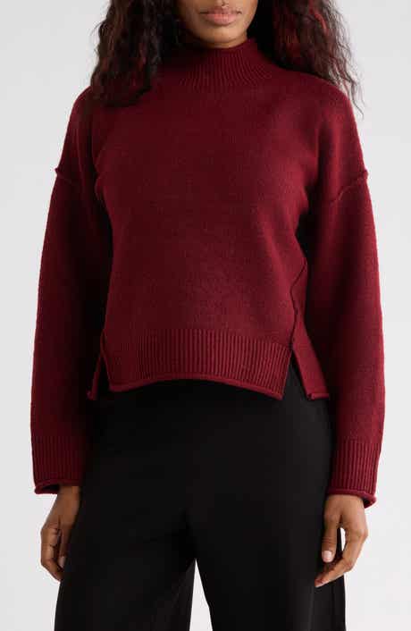 Exposed Seam Turtleneck Sweater