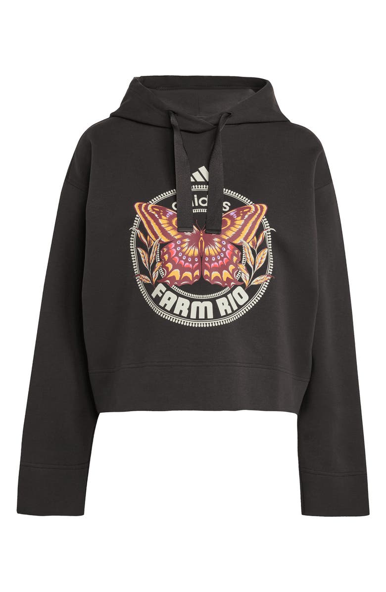 ADIDAS X FARM RIO Butterfly Graphic Hoodie, Alternate, color, Black