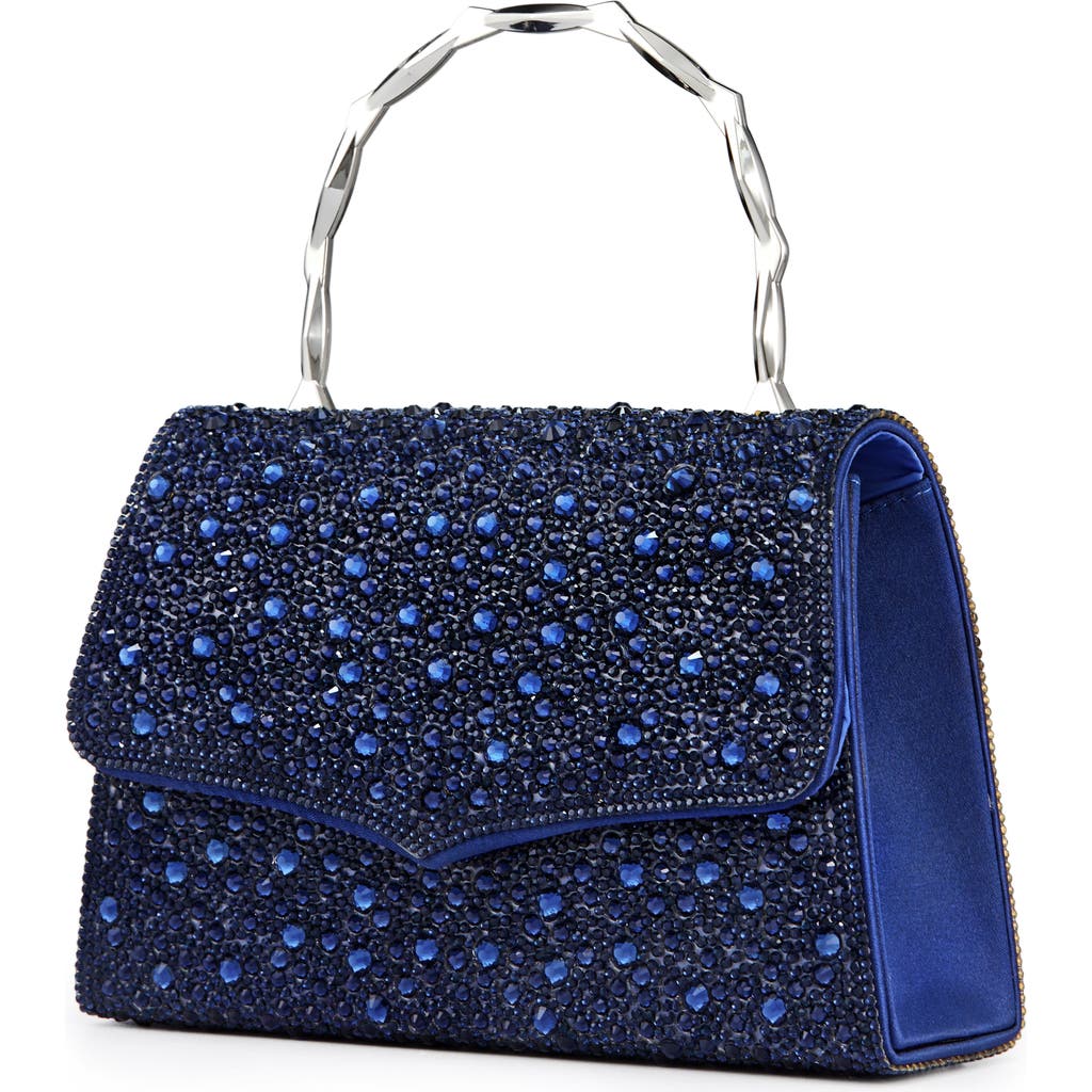 Lady Couture Chic Evening Handbag With Handle In Navy