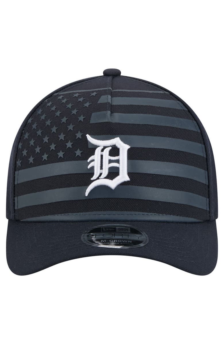 New Era Men's New Era Navy Detroit Tigers American Flag 9FORTY M-Crown A-Frame Adjustable Hat, Alternate, color, Navy