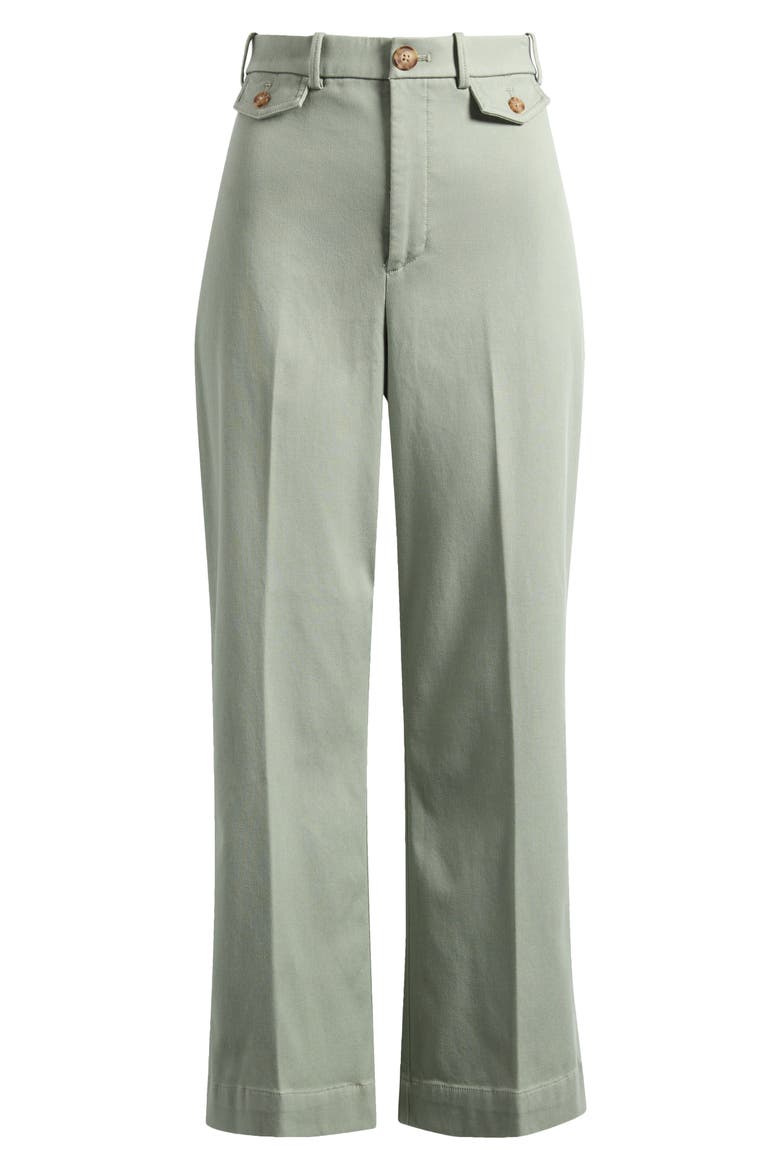 Easy Flare Crop Cotton Blend Pants, Alternate, color, SAGE BRUSH