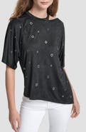 DKNY Grommet Cutout Knit Top