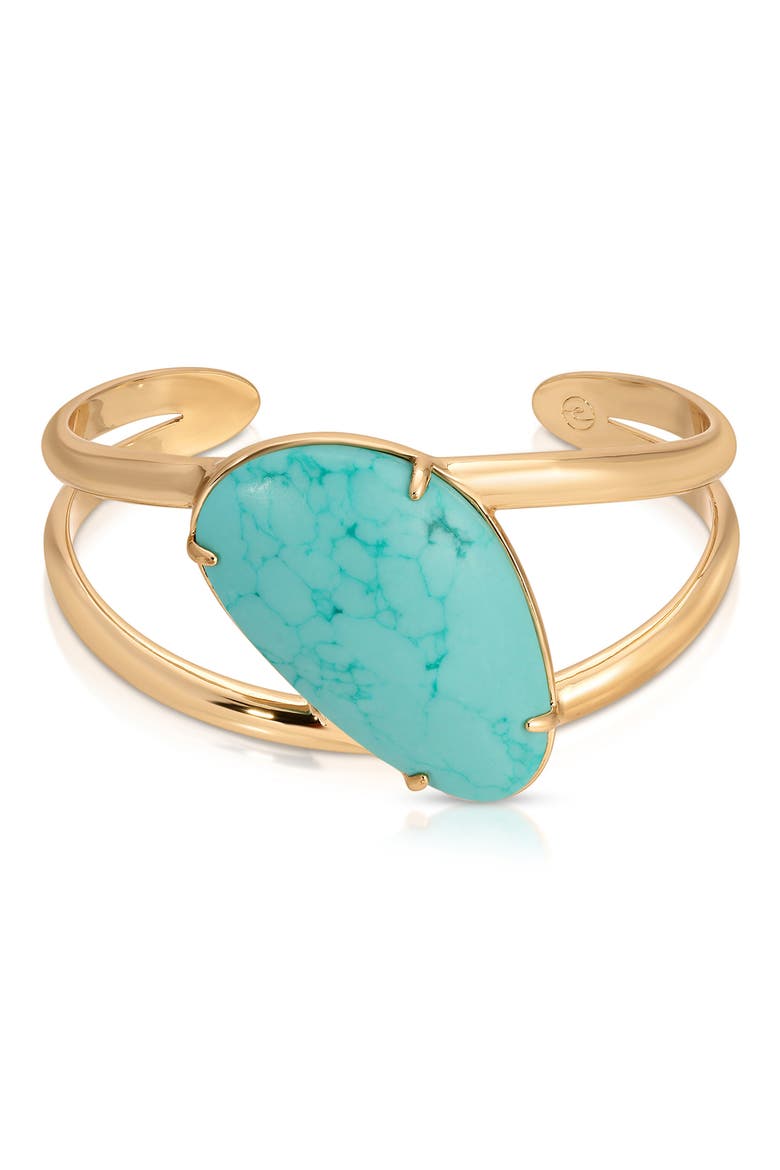 Desert Tide Reconstituted Turquoise Cuff, Main, color, TURQUOISE