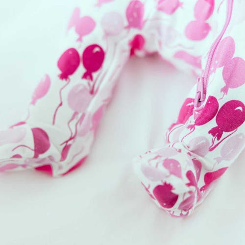 Norani Balloons Stretch Organic Cotton Zip Footie
