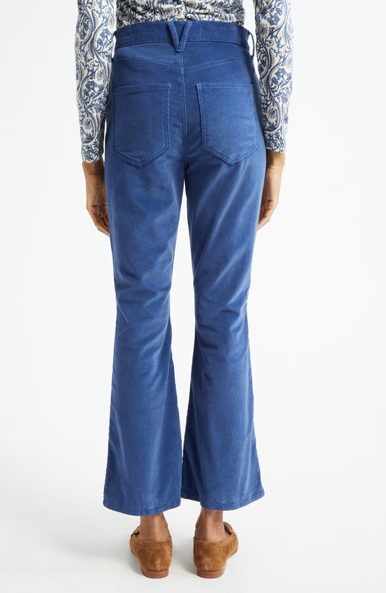 Veronica Beard Carson Corduroy Flare Leg Ankle Pants, Alternate, color, Blue Stone