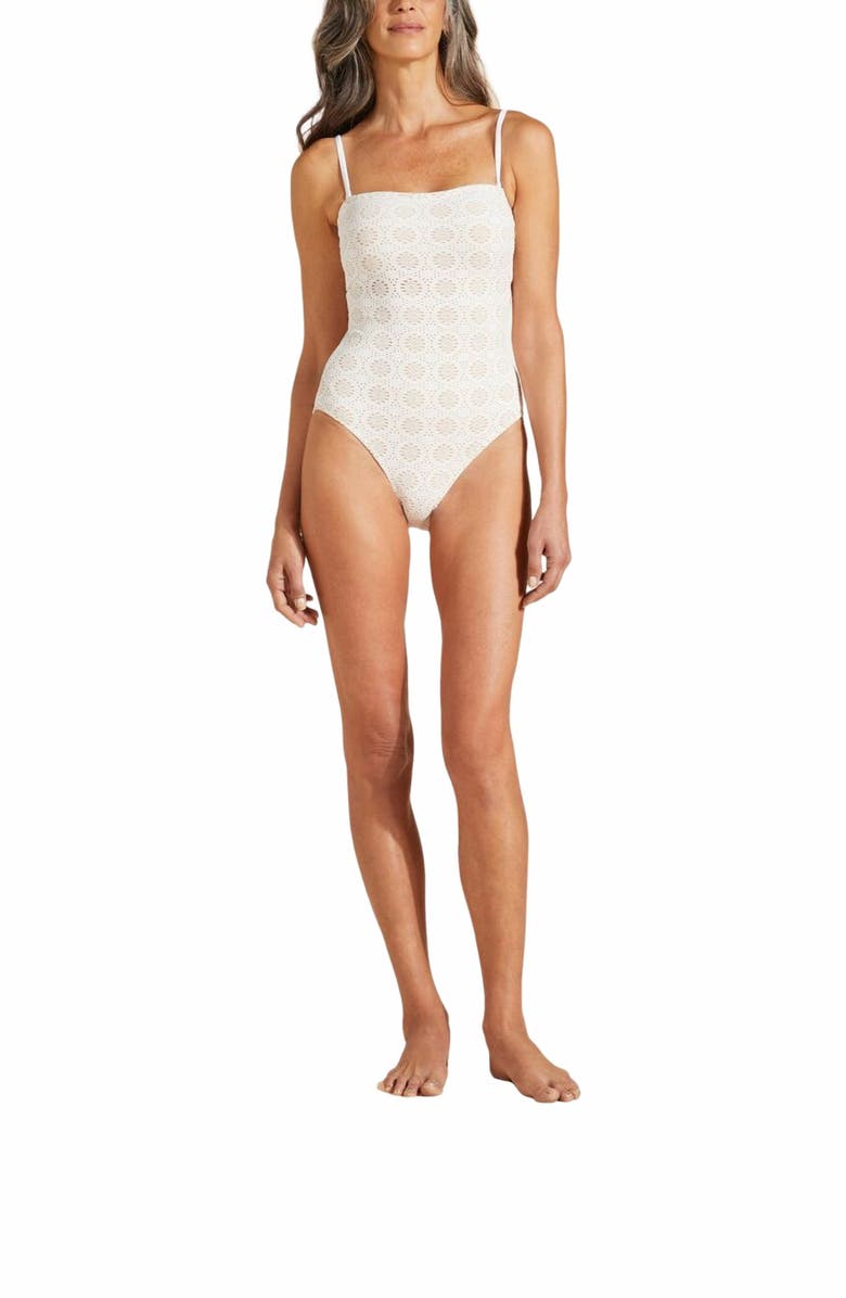 Vilebrequin Women's Broderies Anglaises Bustier One-Piece Swimsuit, Main, color, 