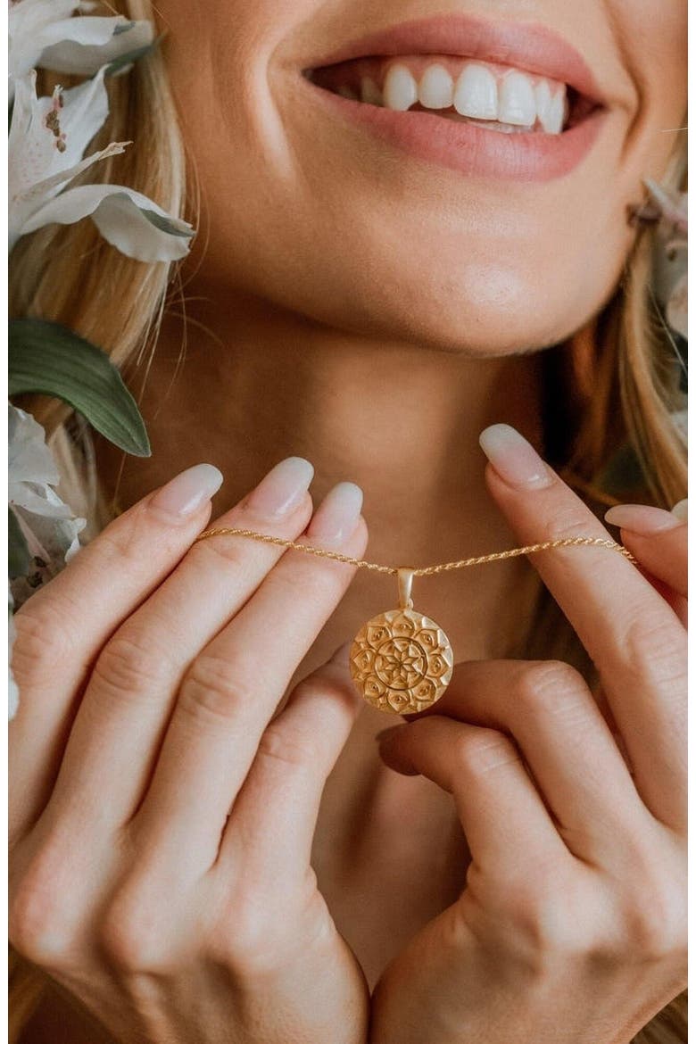 I Am Supported And Protected mandala necklace, Alternate, color, Original - Gold