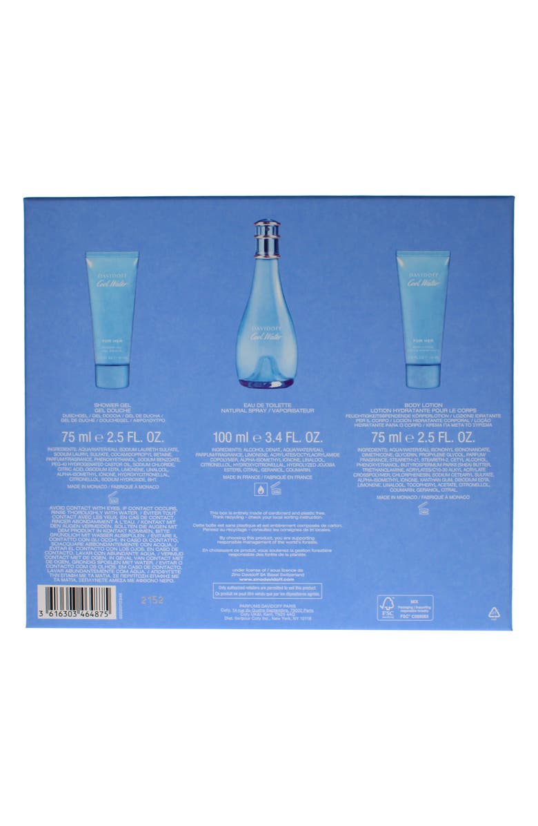DAVIDOFF COOL WATER Cool Water For Her 3-Piece Fragrance Gift Set, Alternate, color, 