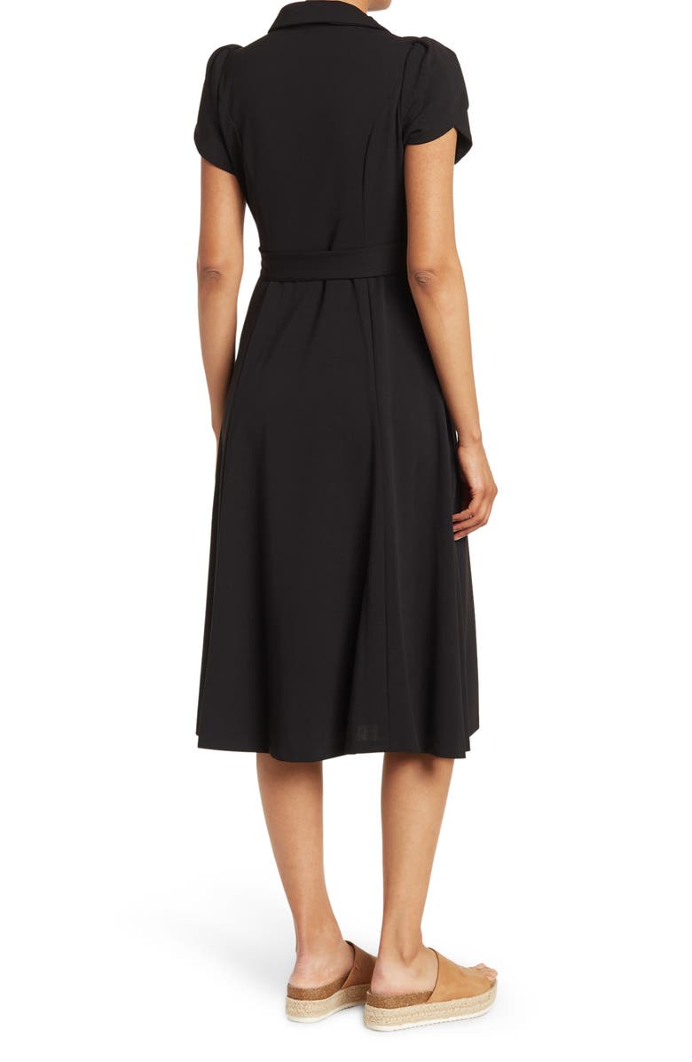 Calvin Klein Tulip Sleeve Belted A-Line Midi Shirtdress, Alternate, color,