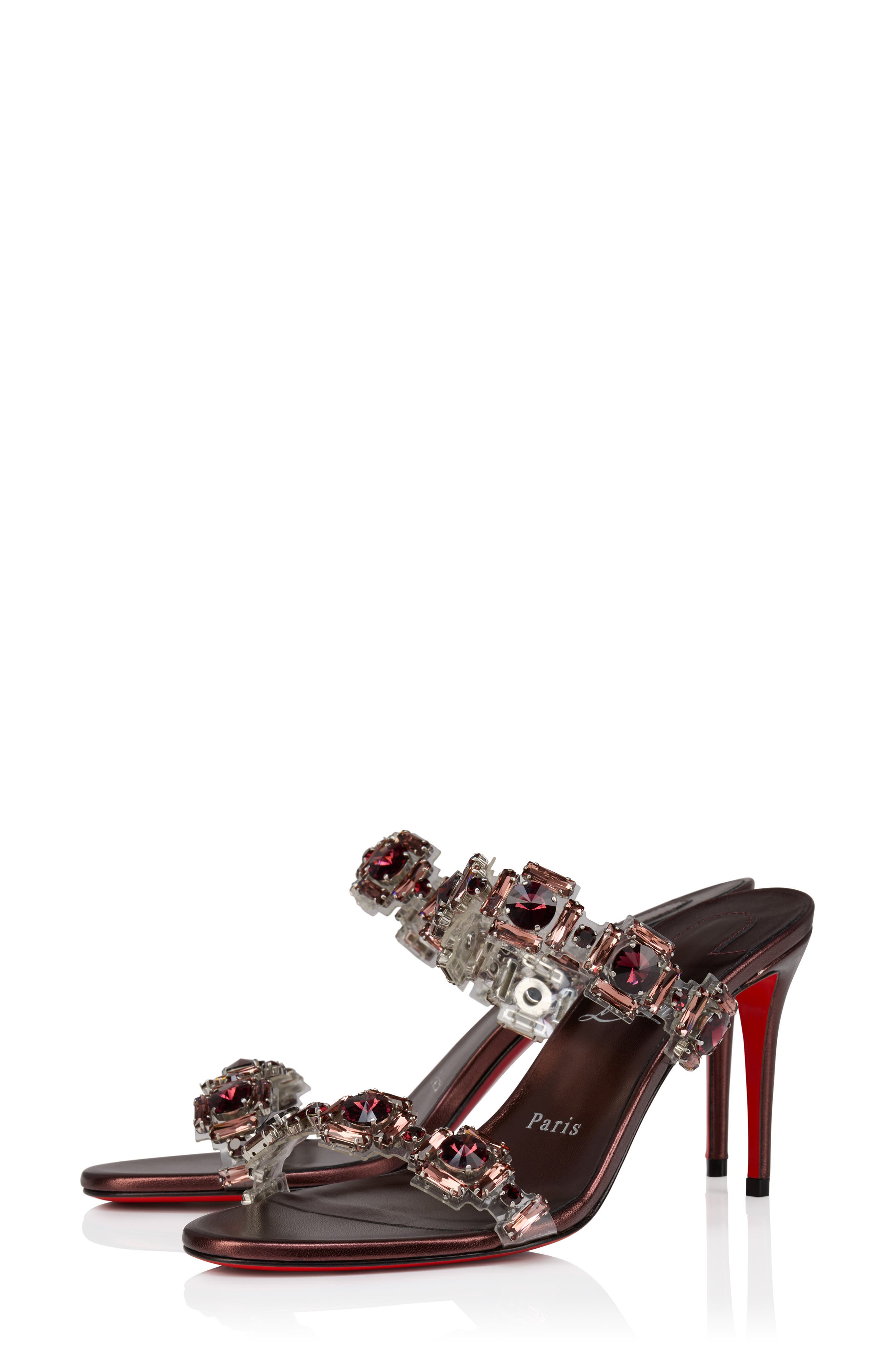 Christian Louboutin Just Jewel Crystal Embellished Stiletto Sandal, Main, color, Vers Palacy/ Lin Palacy