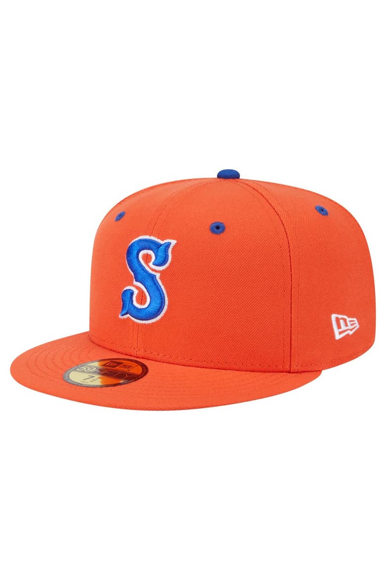 Men's New Era  Orange Syracuse Mets Authentic Collection 59FIFTY Fitted Hat, Alternate, color, Orange