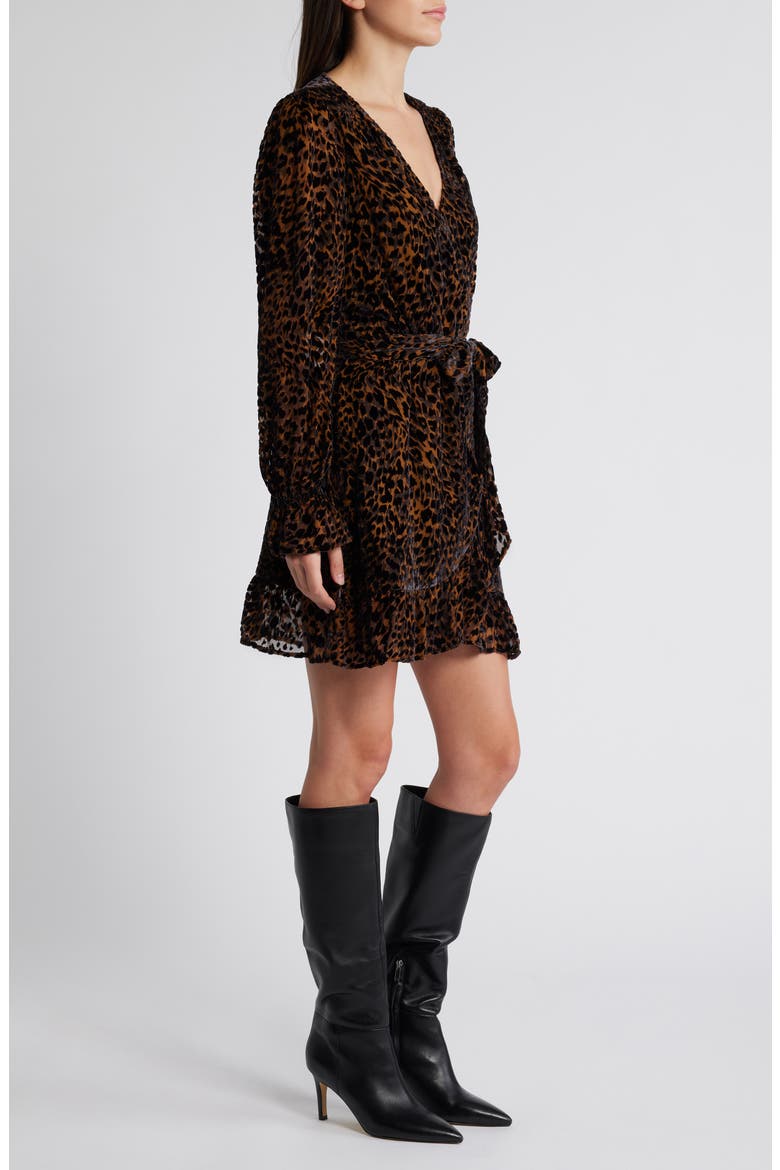 Ysabel Long Sleeve Leopard Velvet Burnout Dress, Alternate, color, LANDSLIDE MULTI