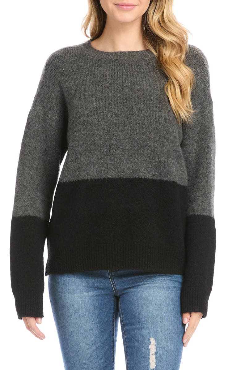 Karen Kane Colorblock Crewneck Sweater, Main, color, 