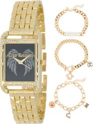 True Religion Crystal Logo Bracelet Watch, 25mm