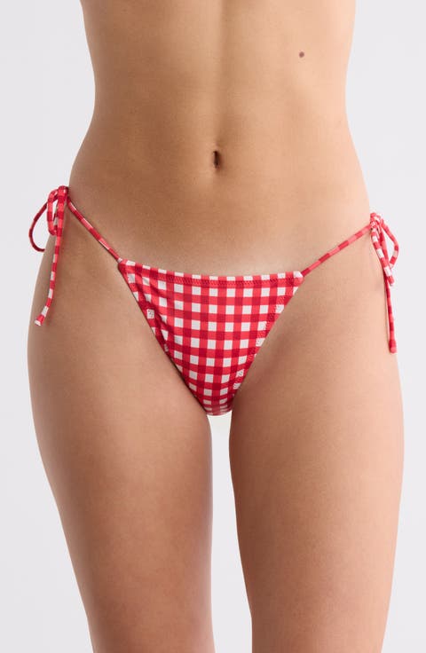 Cher Gingham Tie Side Bikini Bottoms