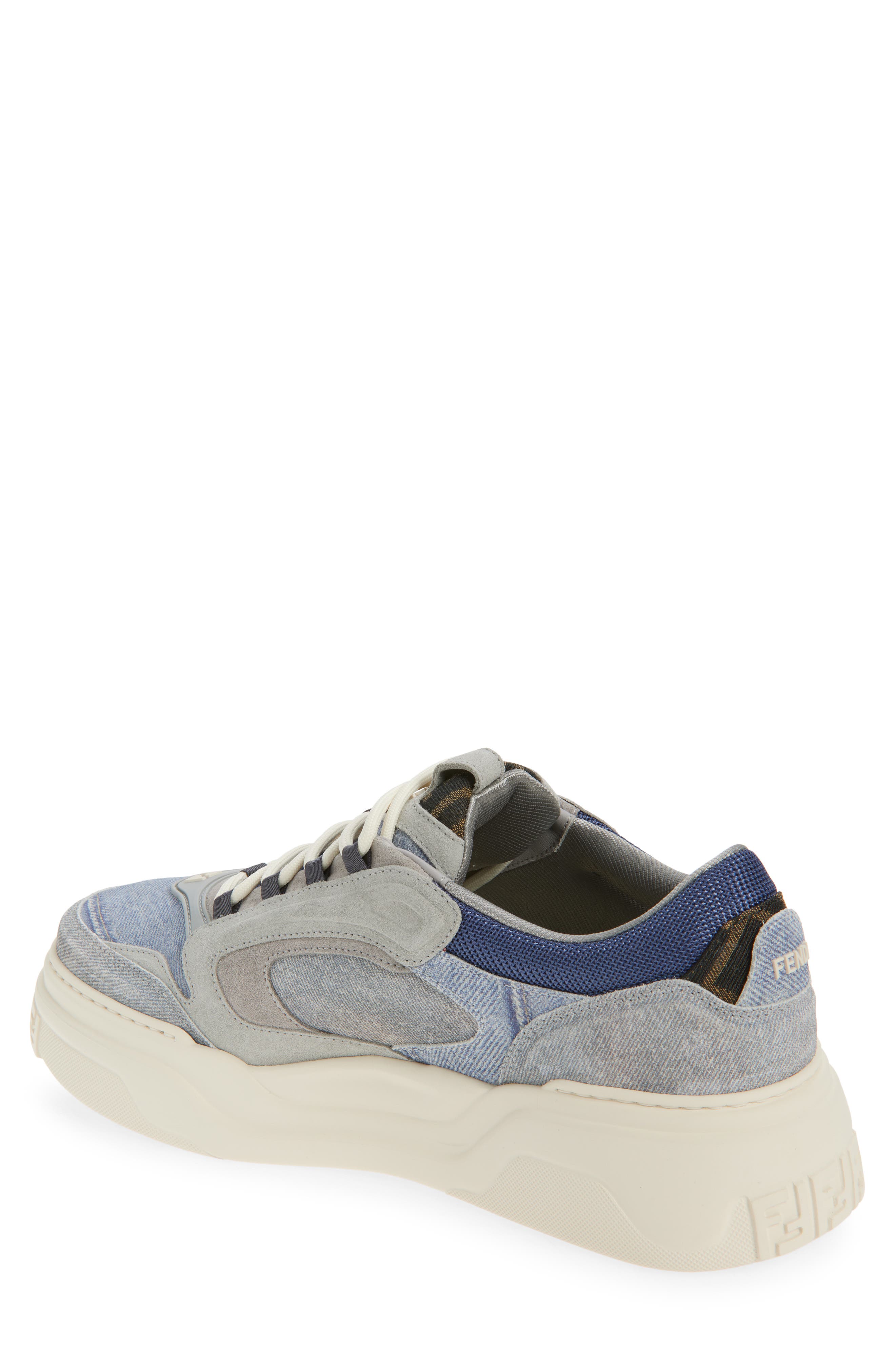 Fendi Force Sneaker, Alternate, color, Grig Denim Blue Denim