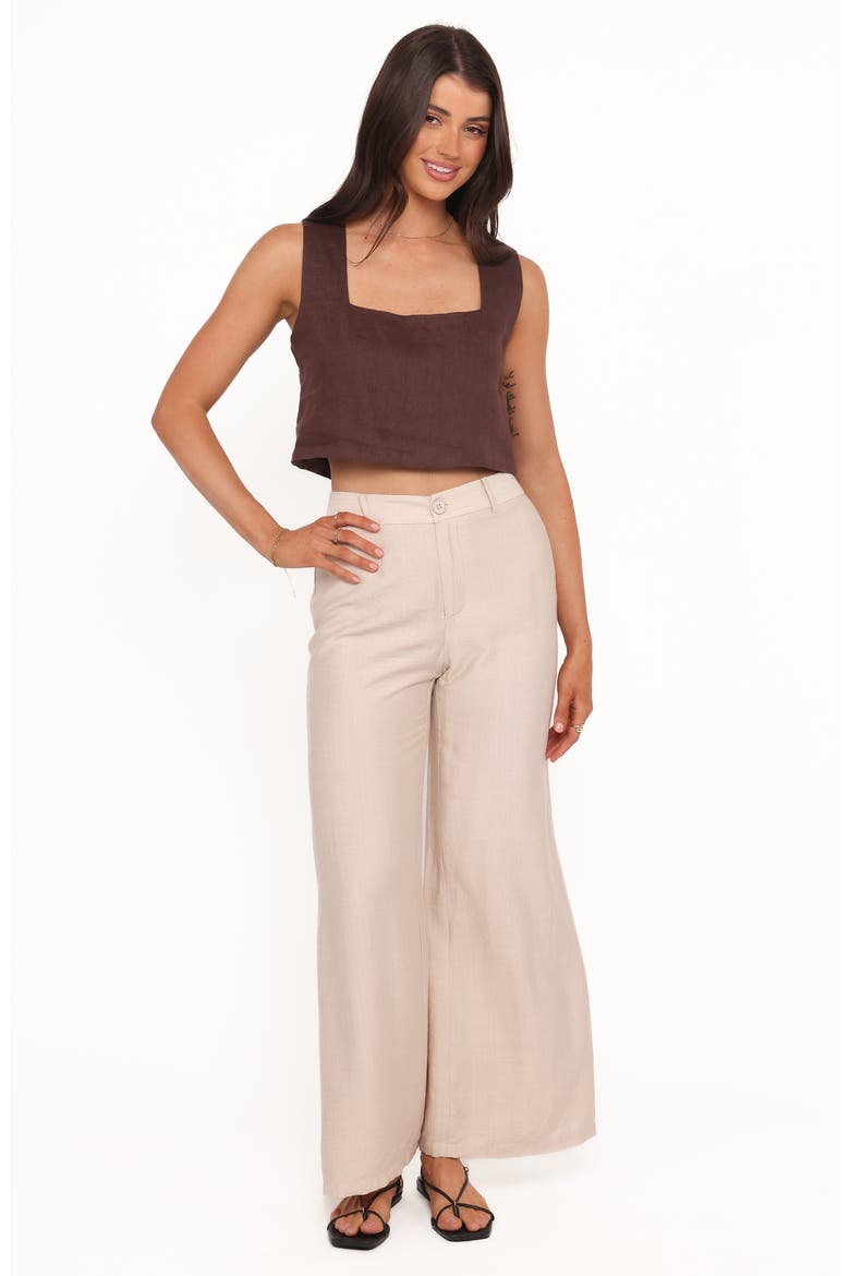Lauren High Waist Wide Leg Pants, Alternate, color, BEIGE