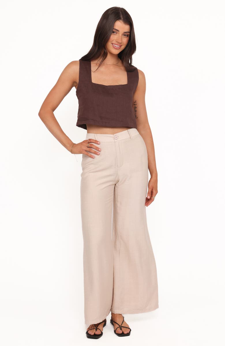 Petal & Pup Lauren High Waist Wide Leg Pants, Alternate, color, Beige