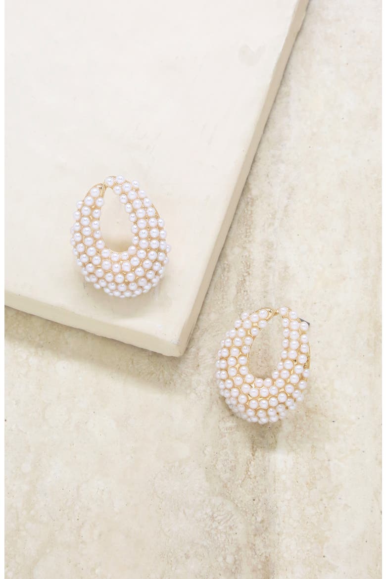 Imitation Pearl Earrings, Alternate, color, GOLD